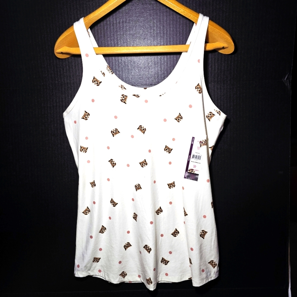 NOBO Cat Scoop Neck Tank Top XXL (19) Super Soft New With Tags